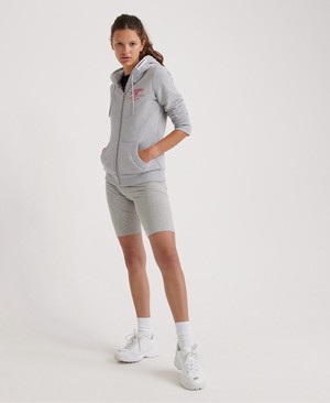 Superdry Track & Field Cipzár Női Kapucnis Pulóver Szürke | KJMNO4582